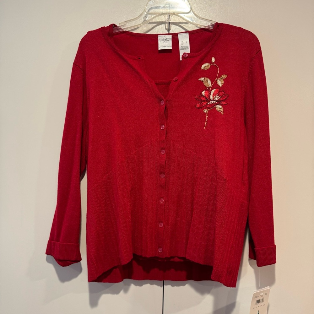 NWT Women’s Large Emma James Two-Piece Top (Tanktop + Cardigan)